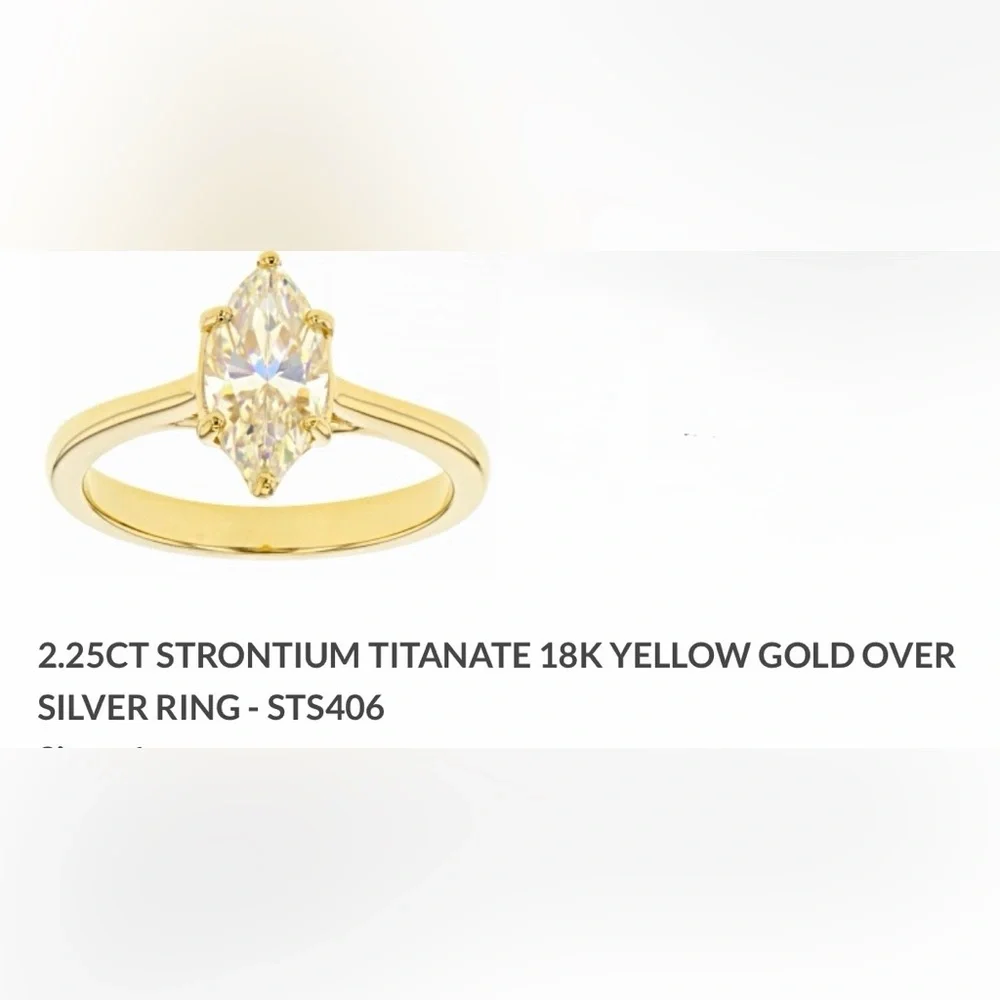 JTV Strontium Titanate 18k Yellow Gold Over Silver Ring 2.25ctw - Picture 6 of 8